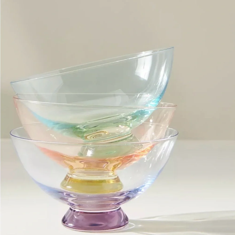 ANTHROPOLOGIE Ramona Purple Glass Dessert Bowl NWT